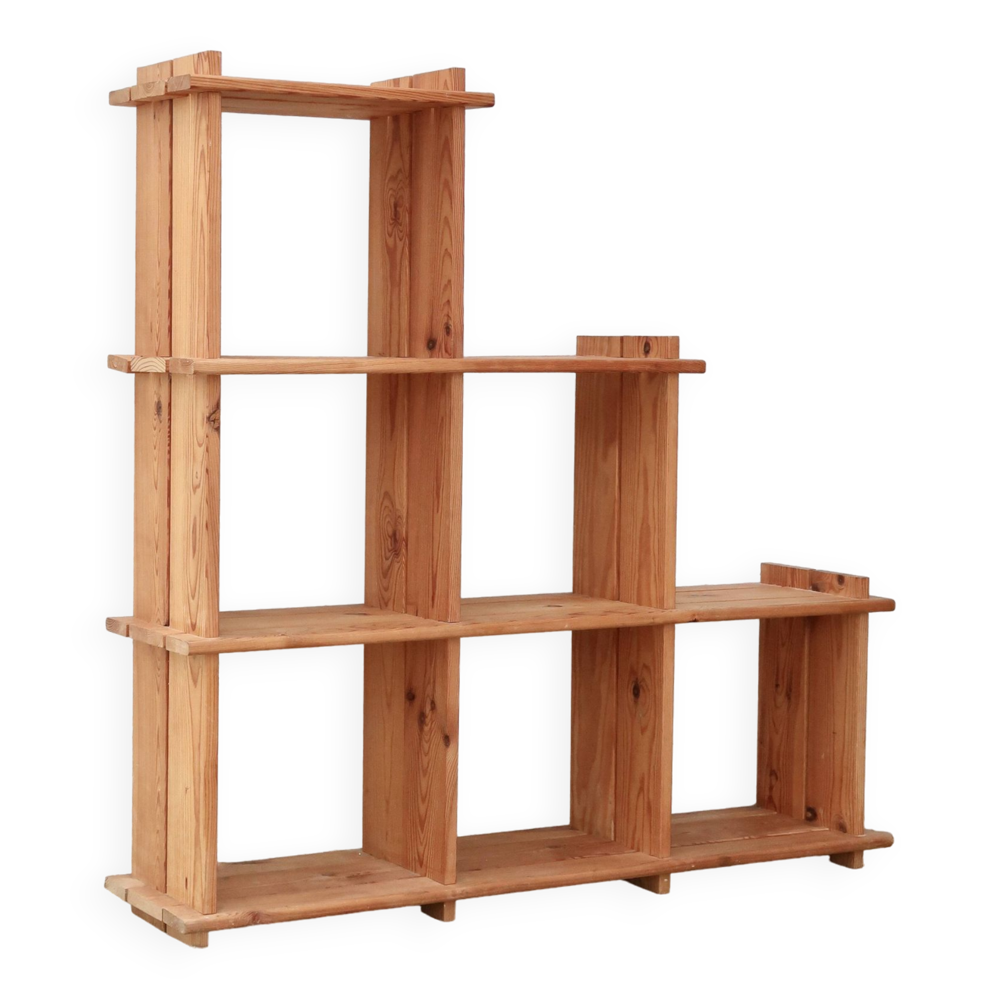 Regain mountain style pine wood shelf bookcase