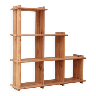 Regain mountain style pine wood shelf bookcase