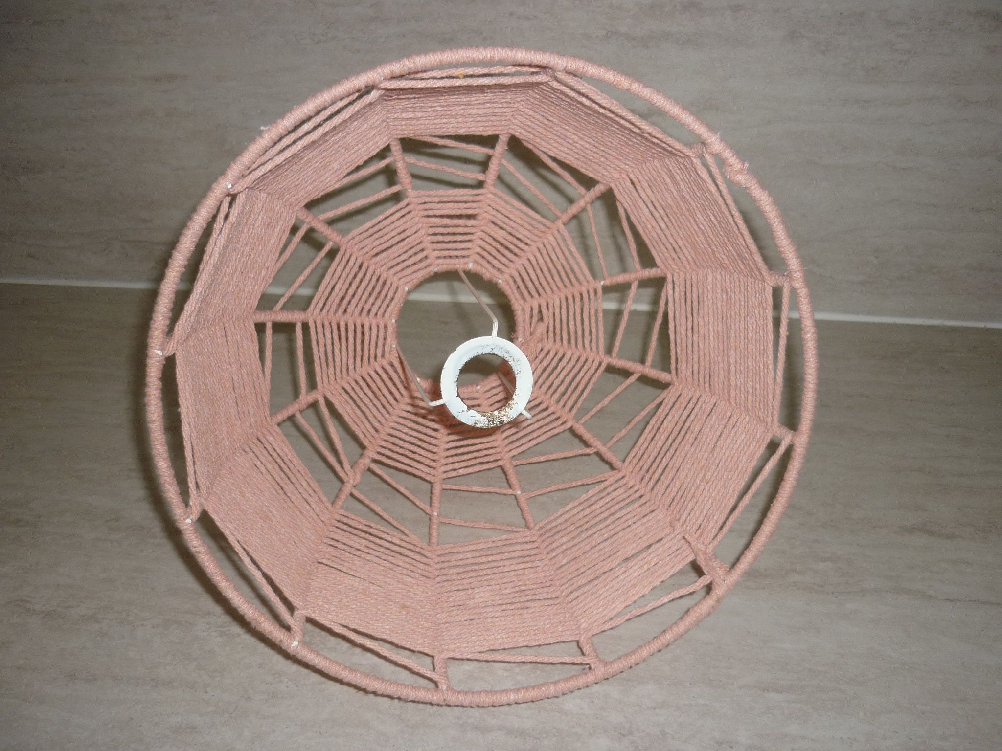 Abat jour en fil de coton rose