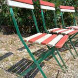 6 folding metal bistro chairs from the 1930s