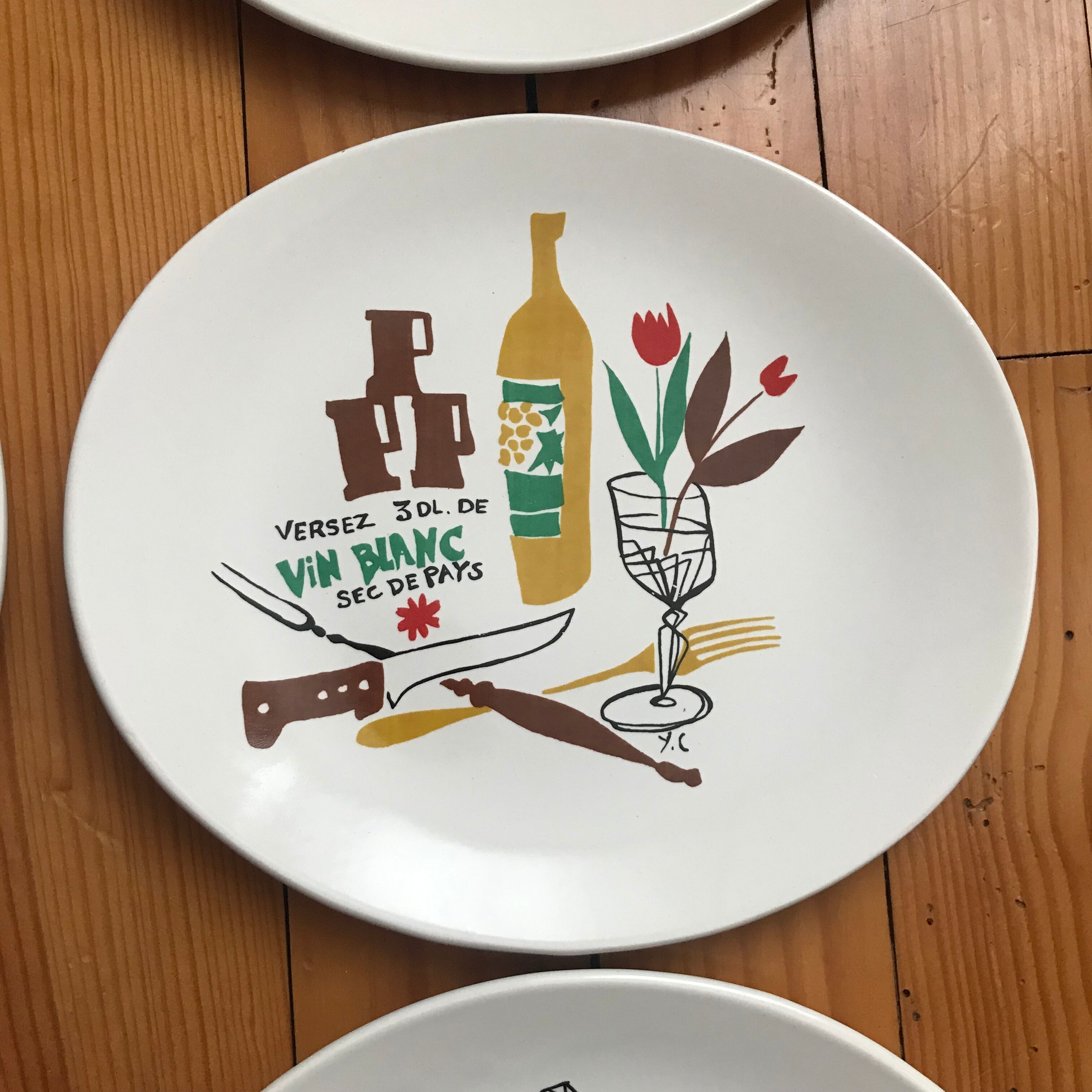 6 plates with fondue Salins