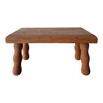 Raw wood lacemaker's bench