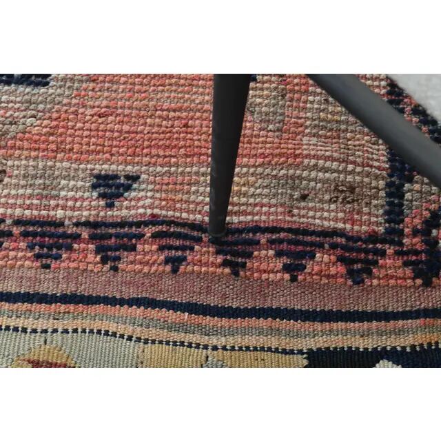 1970s Turkish Oushak Handmade Wool Cotton Orange Runner Rug 84x308