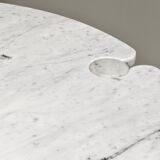 Round dining table Eros in Carrara marble by Angelo Mangiarotti for Skipper Italy 1970s