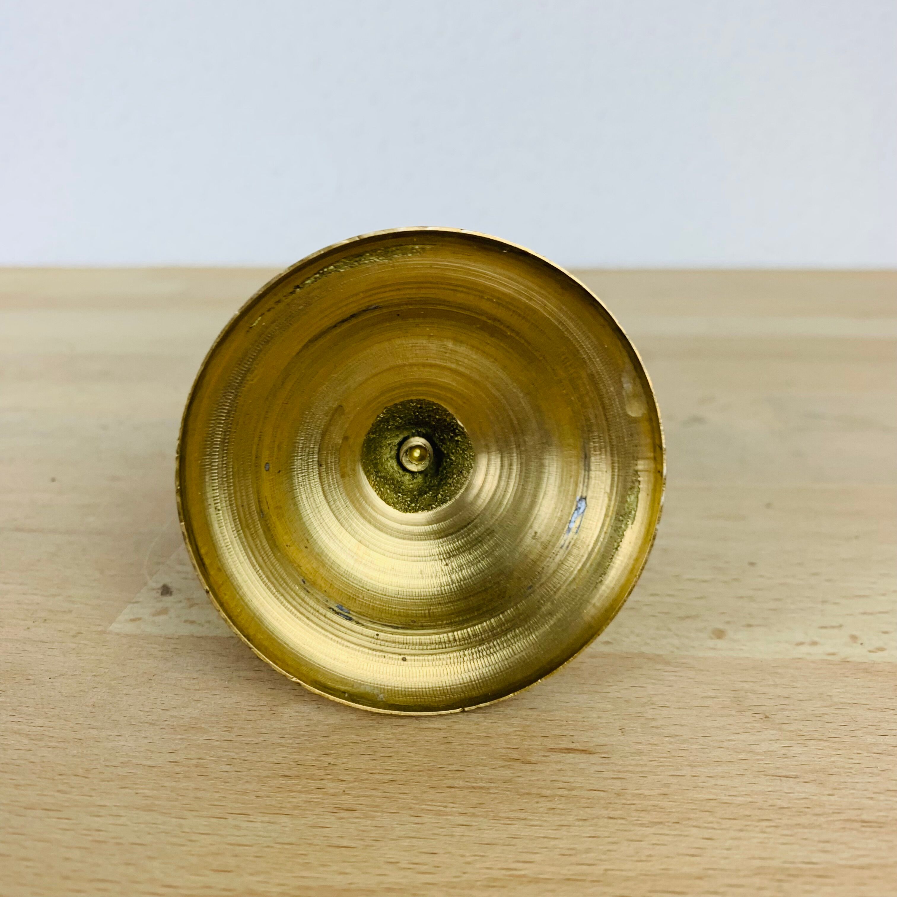 Vintage golden brass candle holder