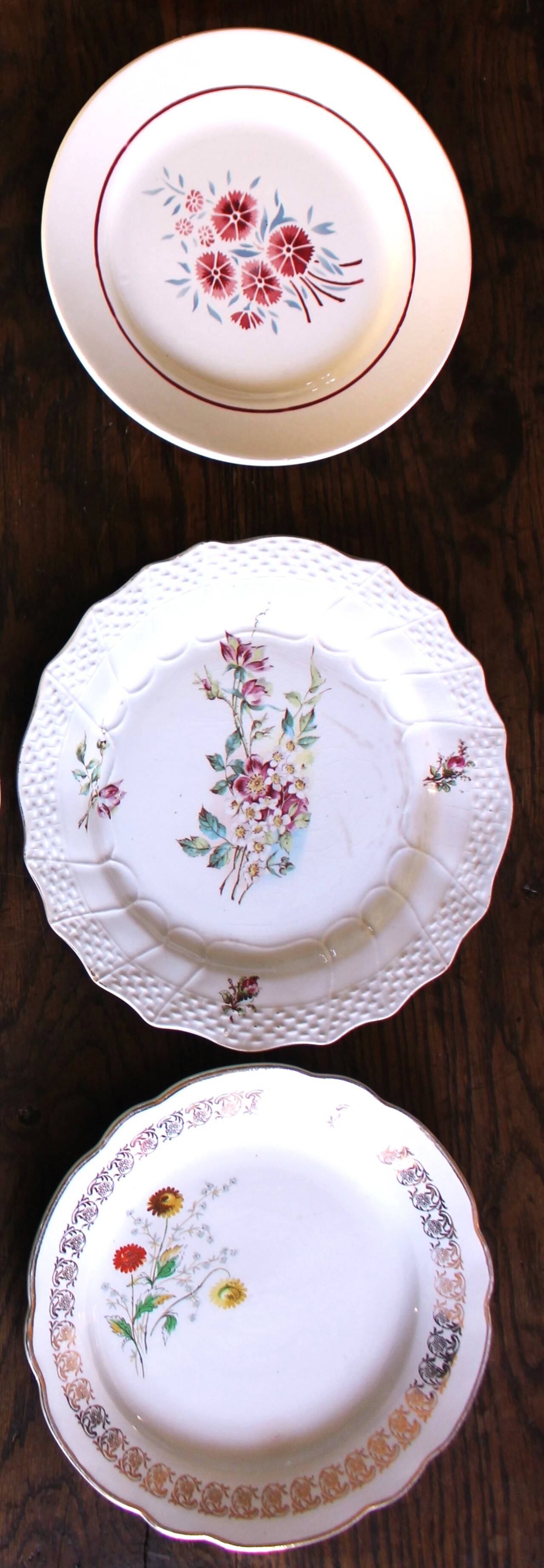 6 small paired plates Badonviller Saint Amand Luzin Digoin Sarreguemines