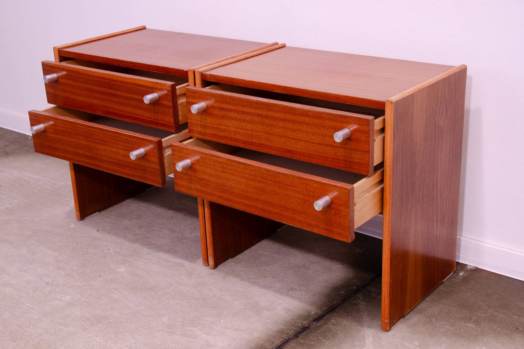 Pair of vintage nightstands, chest of drawers, UP Závody, 1980s