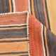 4x7 Kilim Terracotta Red & Orange Striped Turkish Vintage Kilim Rug
