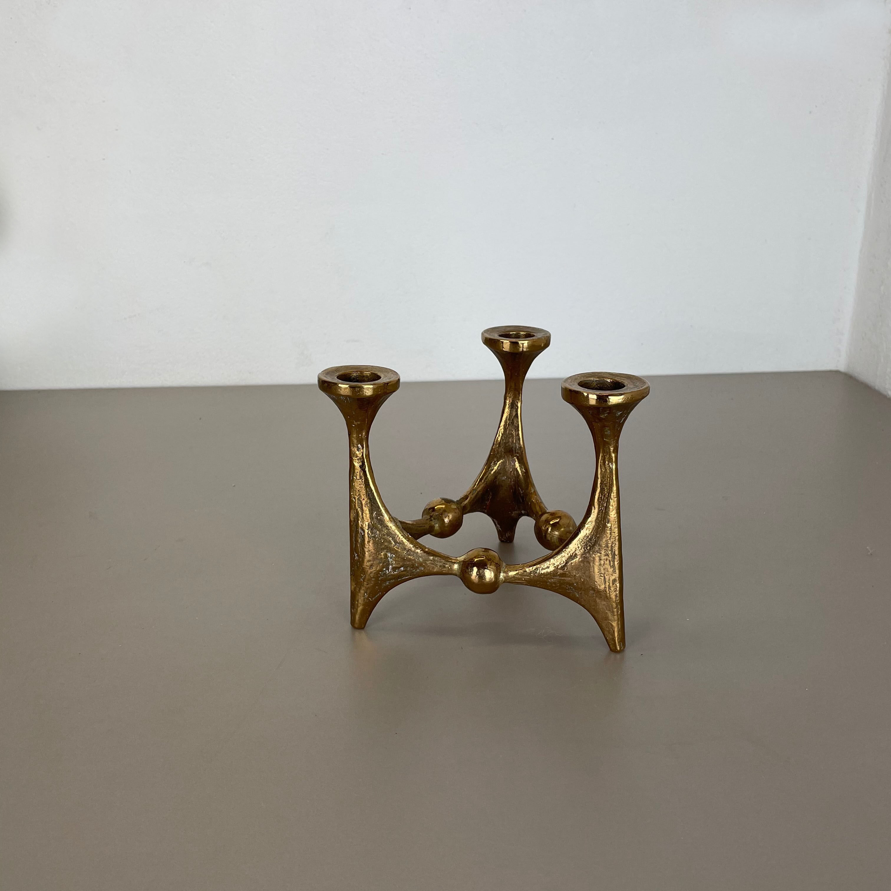 Midcentury Brutalist Bronze Candleholder by Michael Harjes, Germany, 1960s