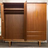 Scandinavian teak cabinet 1960 with mounting plan