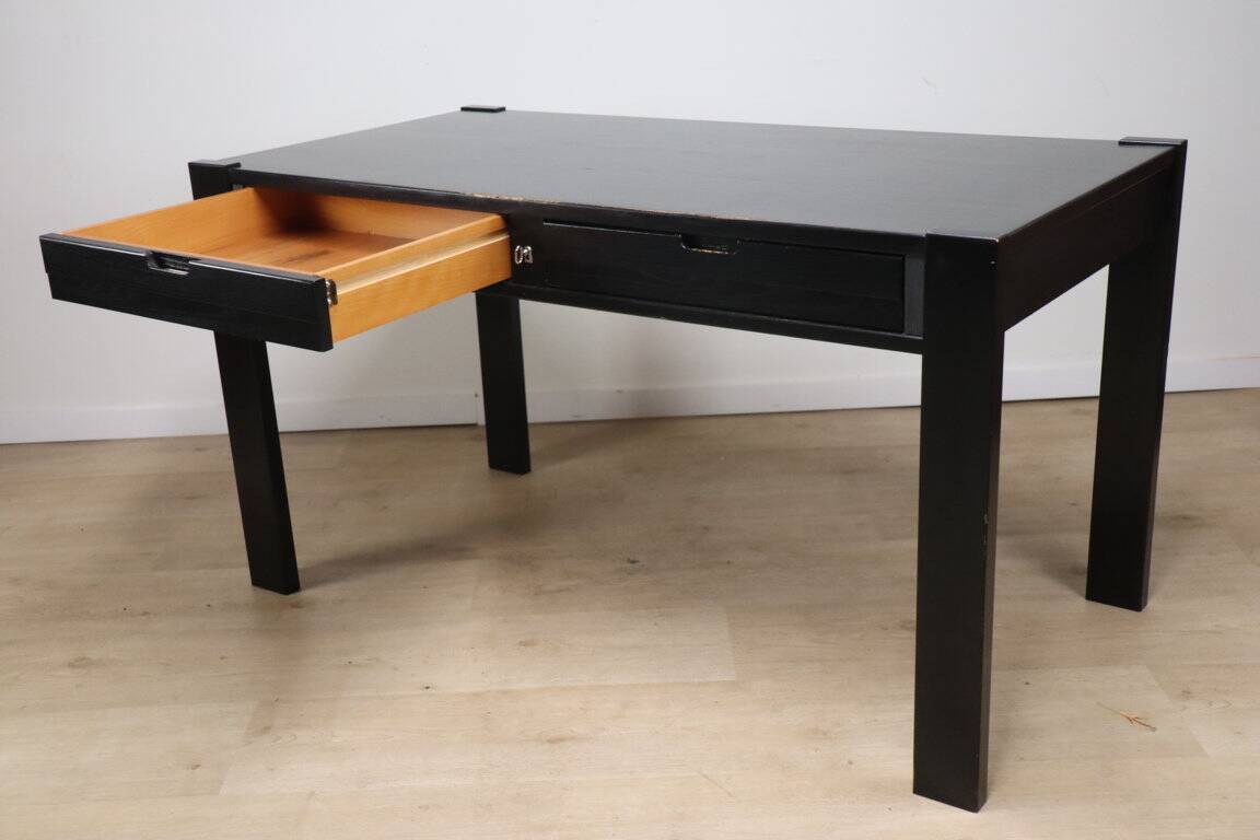 Vintage Simat edition desk in blackened wood, 1980