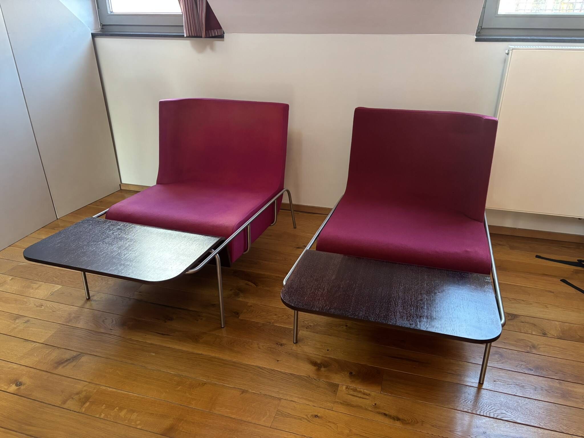 Tolozan armchair pair – Éric Jourdan – Ligne Roset 2002 – aluminium structure