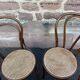 Set of 4 mismatched bistro chairs vintage curved wood