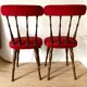 Paire de chaises en velours années 60-70