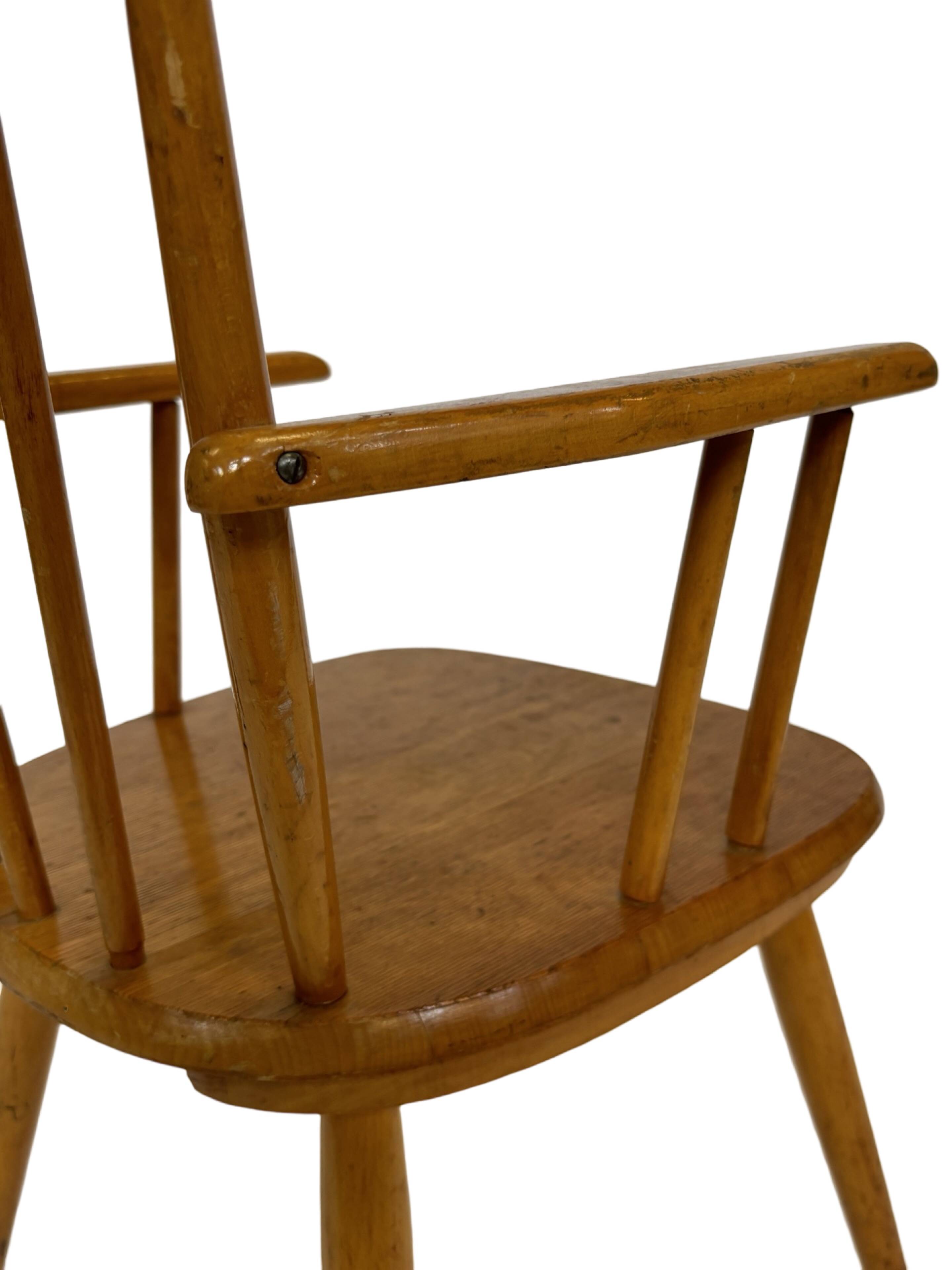 Vintage children's chair children's room slatted chair design 50's