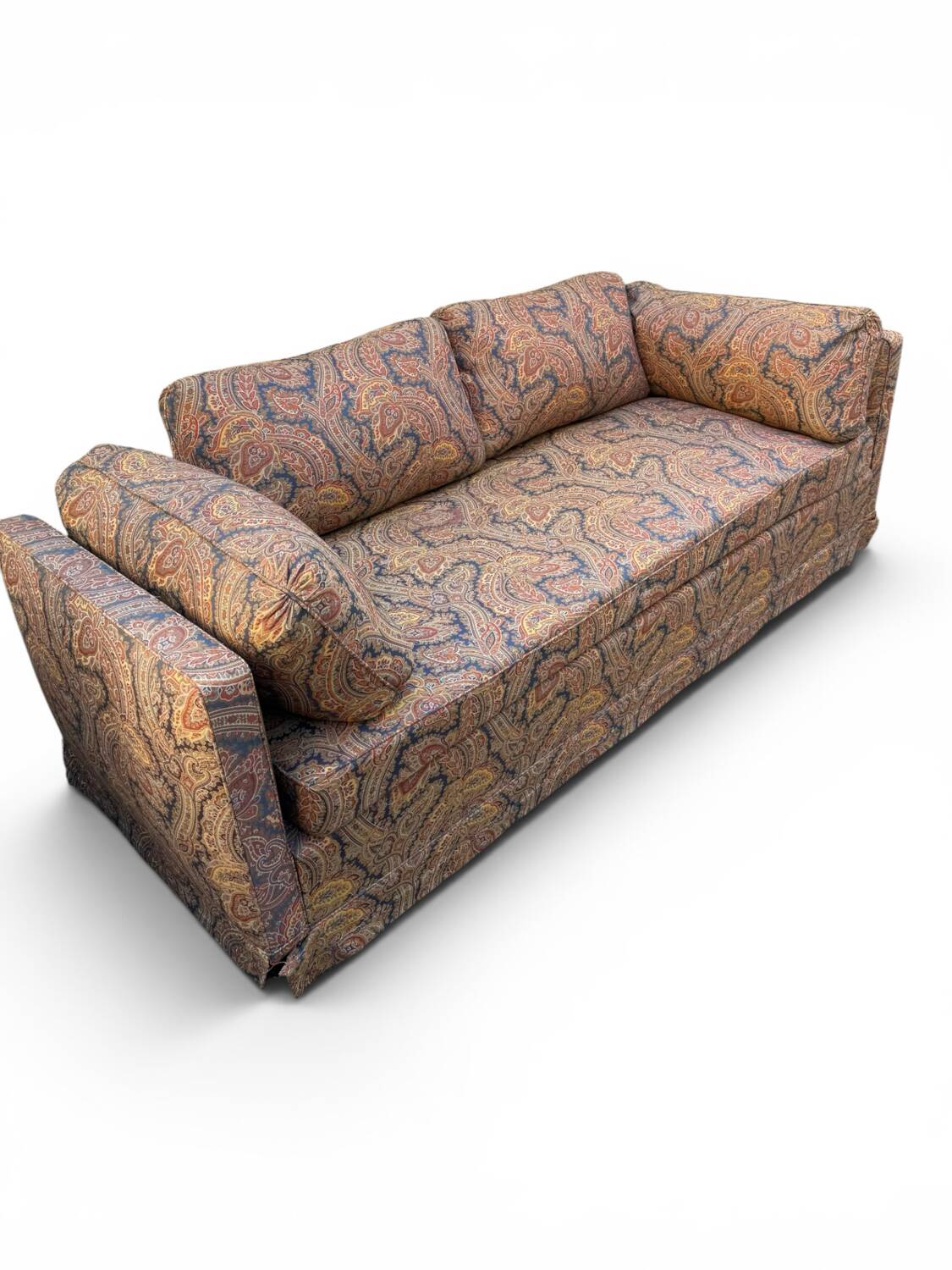 Vintage upholstered 2-seater sofa – embroidered cashmere fabric
