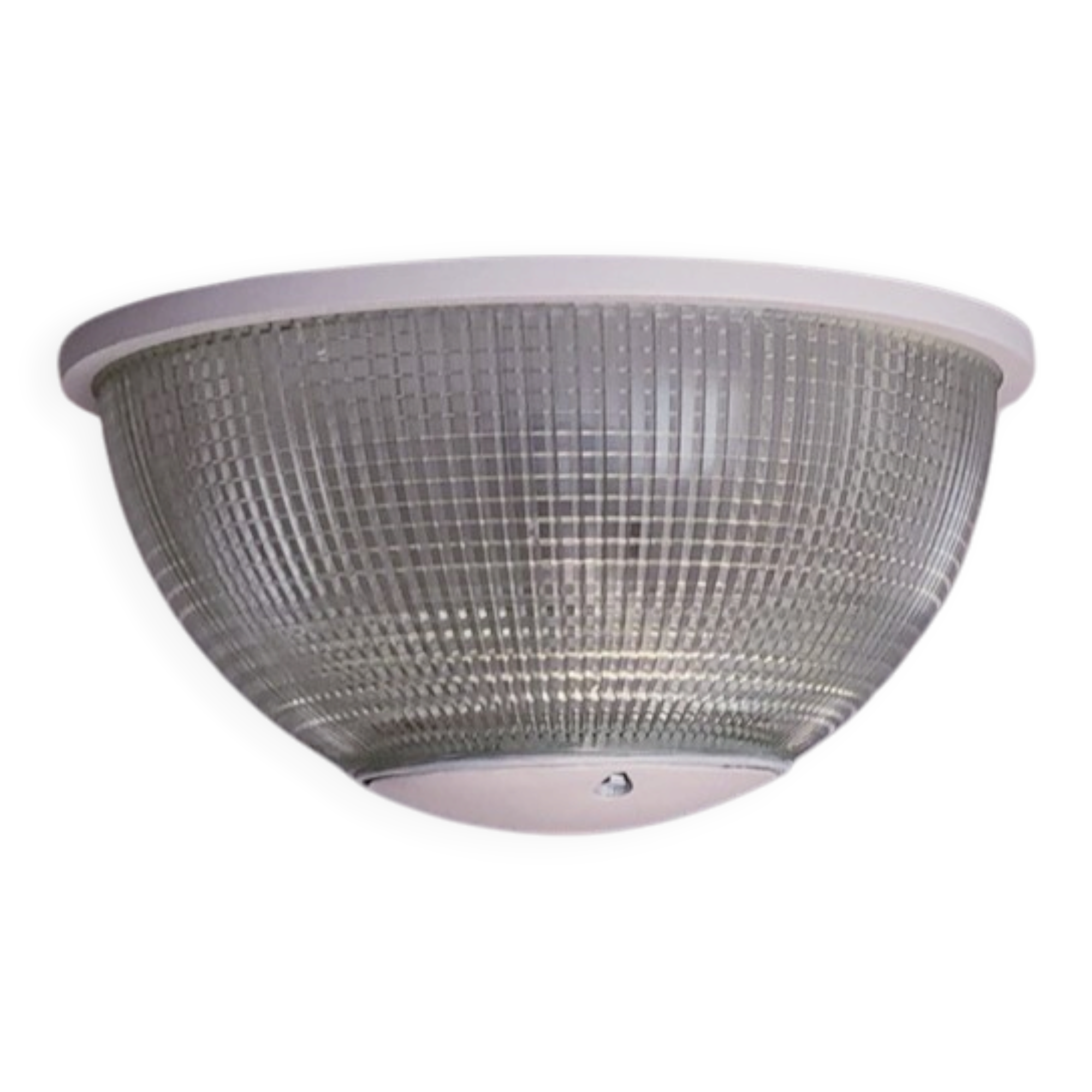 White Holophane wall light