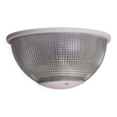 White Holophane wall light