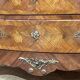 Louis XV style chest of drawers in rosewood, oak and marble top, made in the 70s