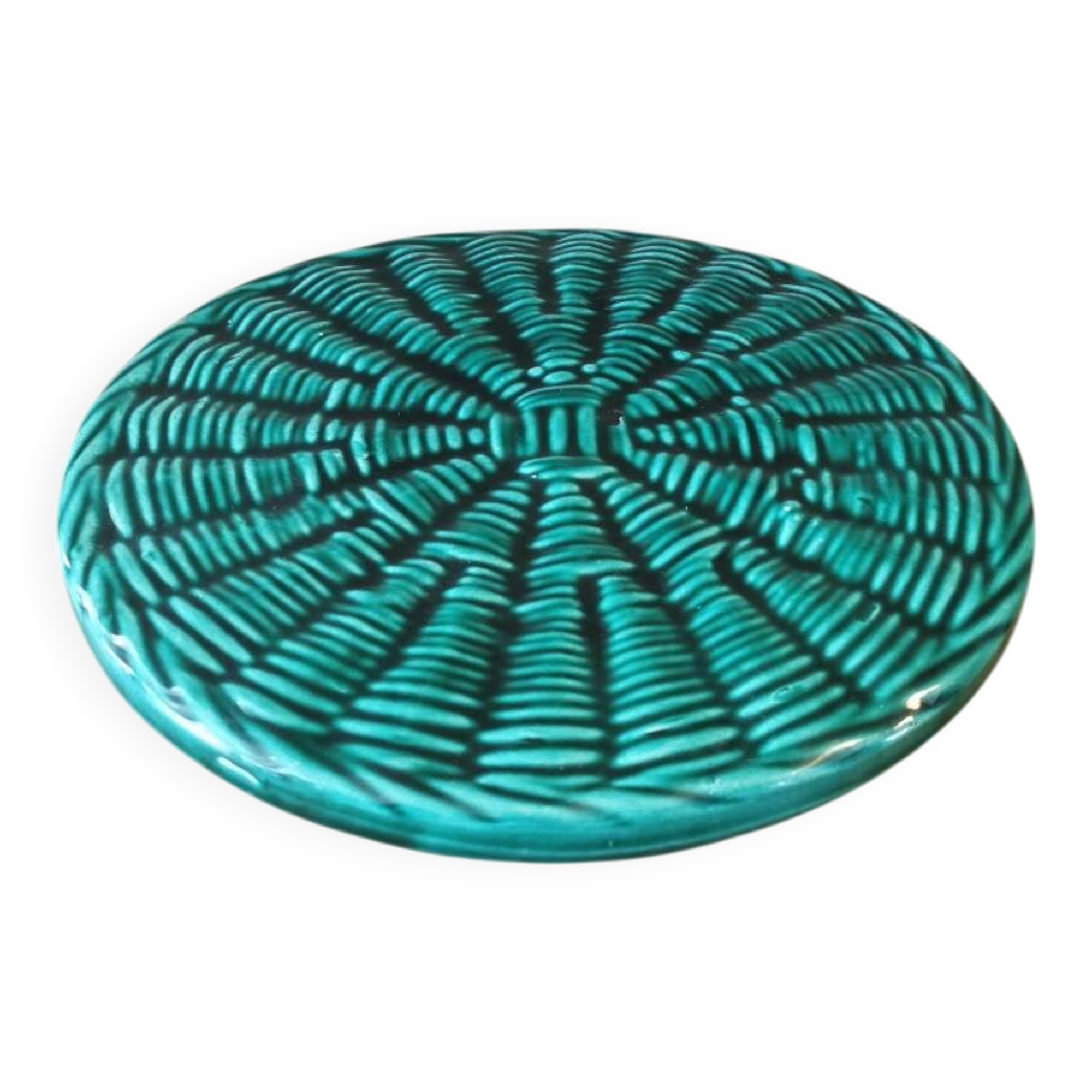 Vintage slip coaster signed FPP Vallauris