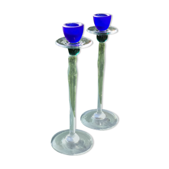 Glass candle holders