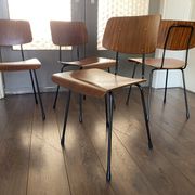 Set of 4 teak and steel dining chairs by Tjerk Reijenga for Pilastro 1950s