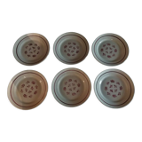 Series of six flat earthenware plates Pexonne model Algiers