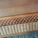 Vintage wooden and wicker bench and storage chest