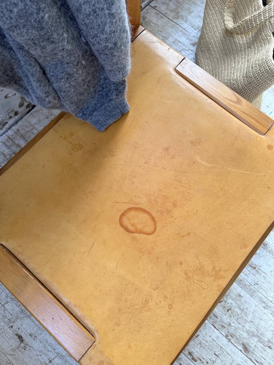 Elm and leather armchair Maison Regain