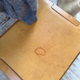 Elm and leather armchair Maison Regain