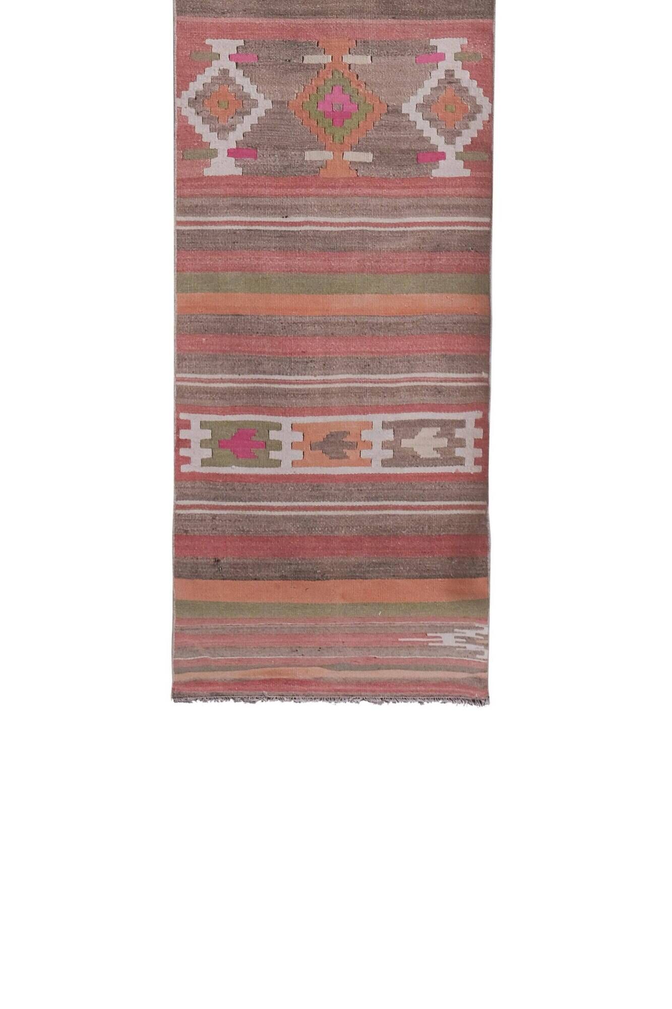 Vintage Turkish hallway rug 75x353 cm