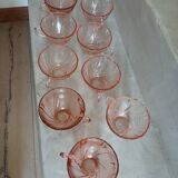 Set of 9 pink Vereco cups