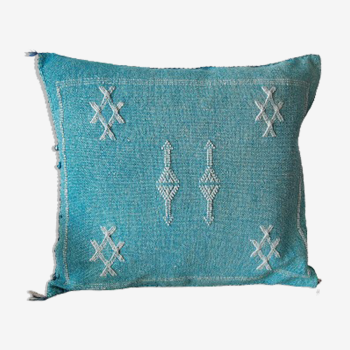 Berber cushion sabra turquoise in cactus silk