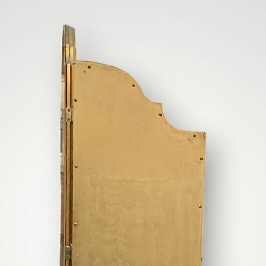 Large vintage triptych mirror in gilded wood, Deknudt - 81 x 100 cm