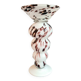 Vide-poche & Bougeoir Murano – Blanc tacheté brun