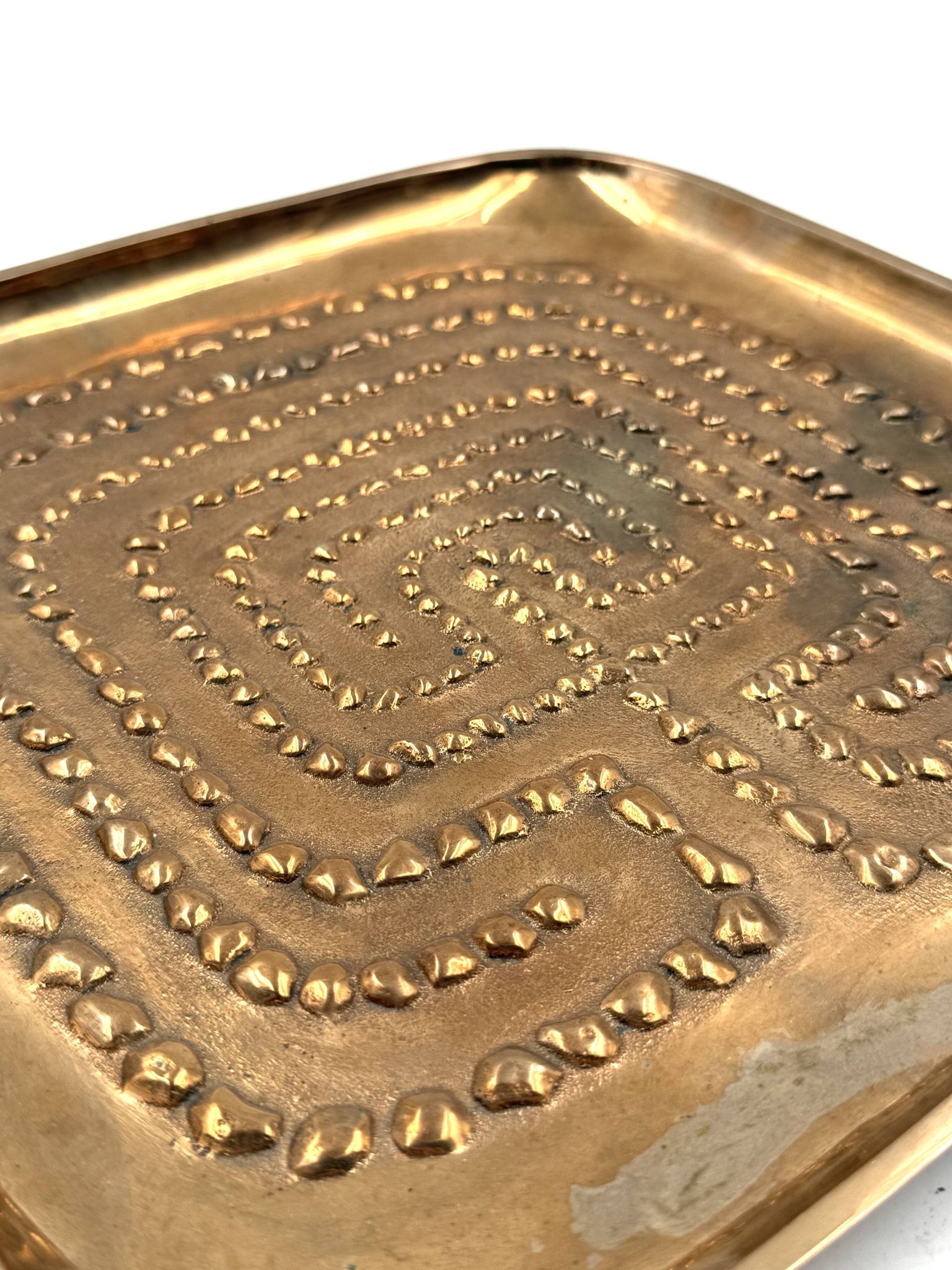 Modern solid brass tray / vide poche, Atelier Ventrella Italy 1980s