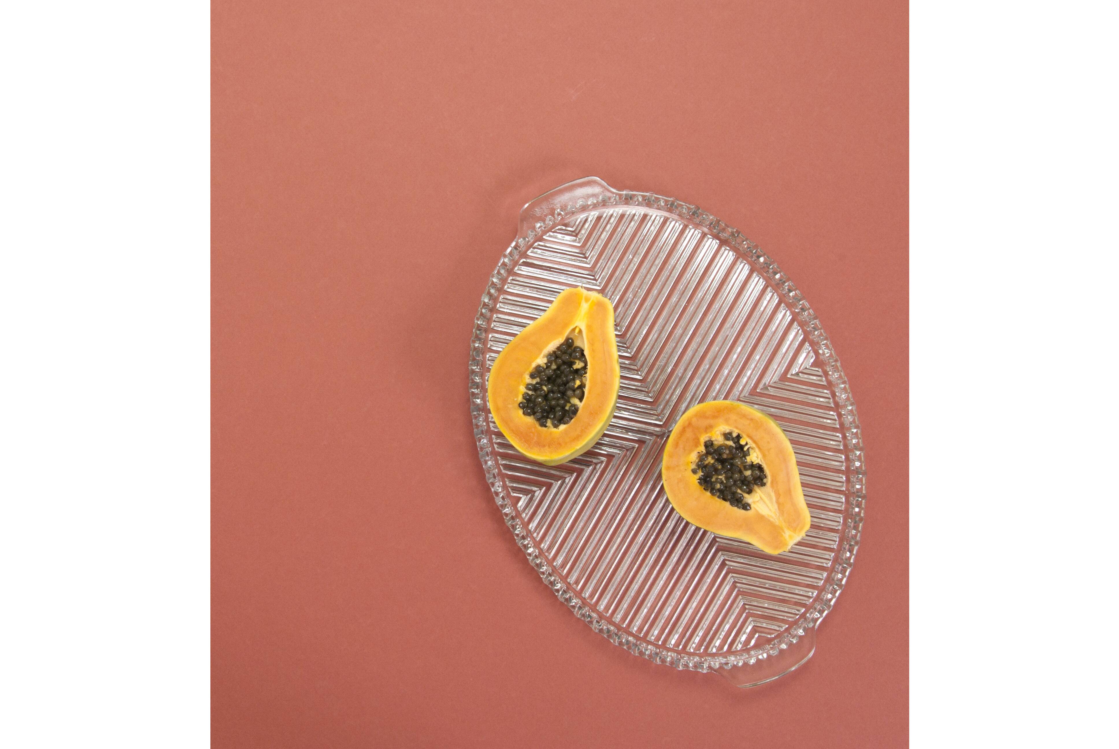 Oval trayhandles, crystal, made in France, art deco