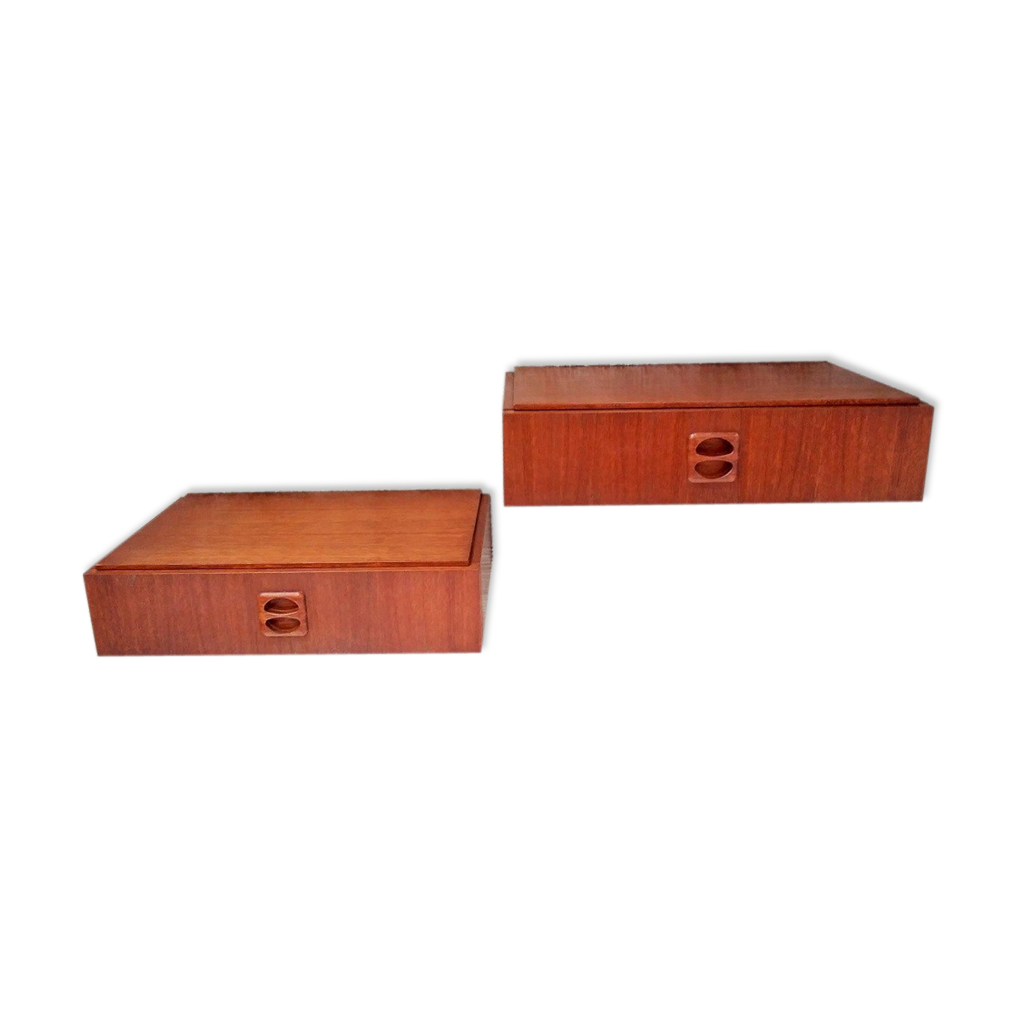 Pair of nightstands wall scandinavian teak
