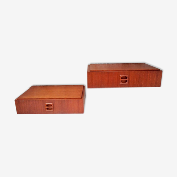 Pair of nightstands wall scandinavian teak