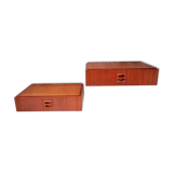 Pair of nightstands wall scandinavian teak