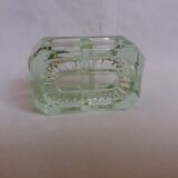 Art deco green glass saleron