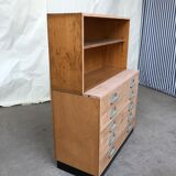 Vtg Mid Century Esavian ESA School Drawers Chest Bookcase Shelving James Leonard