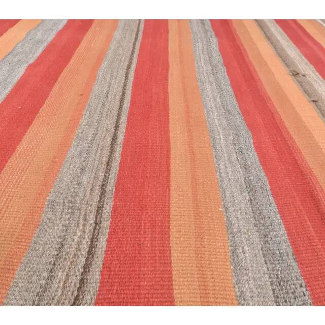 Vintage Turkish Handwoven Flatweave Wool Kilim Rug 116x220
