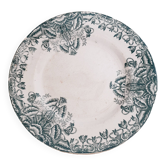 Assiette plate Saint Amand , terre de fer ,  A. Lebacqz & M. Bouchart, antique français