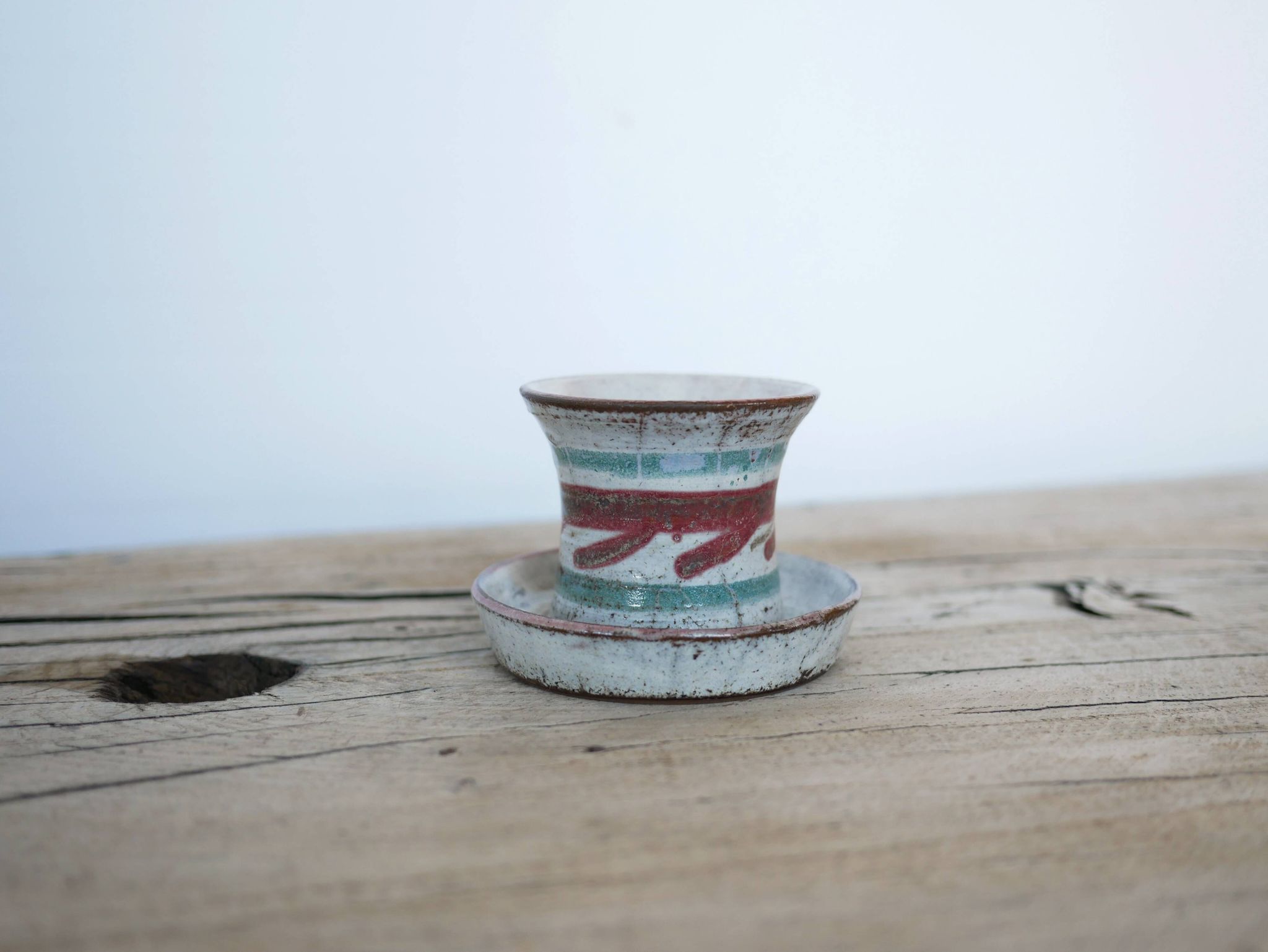 Vintage ceramic candle holder by Atelier Le Mûrier, Vallauris