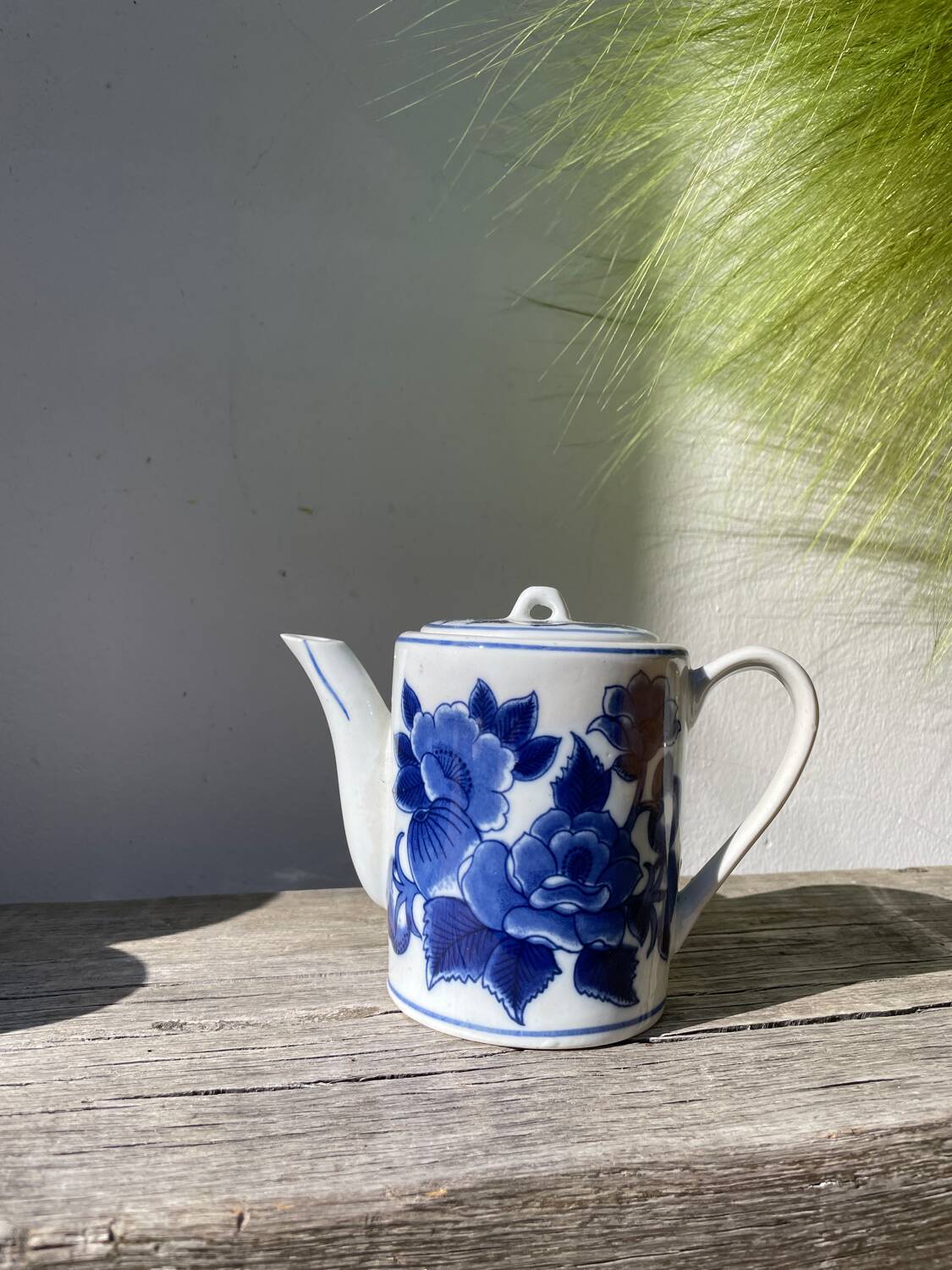 Asian blue and white ceramic teapot