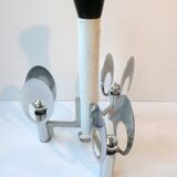 Lamp ceiling light chandelier chrome and steel lacquered white vintage space age 70's seventies 1970