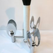 Lamp ceiling light chandelier chrome and steel lacquered white vintage space age 70's seventies 1970