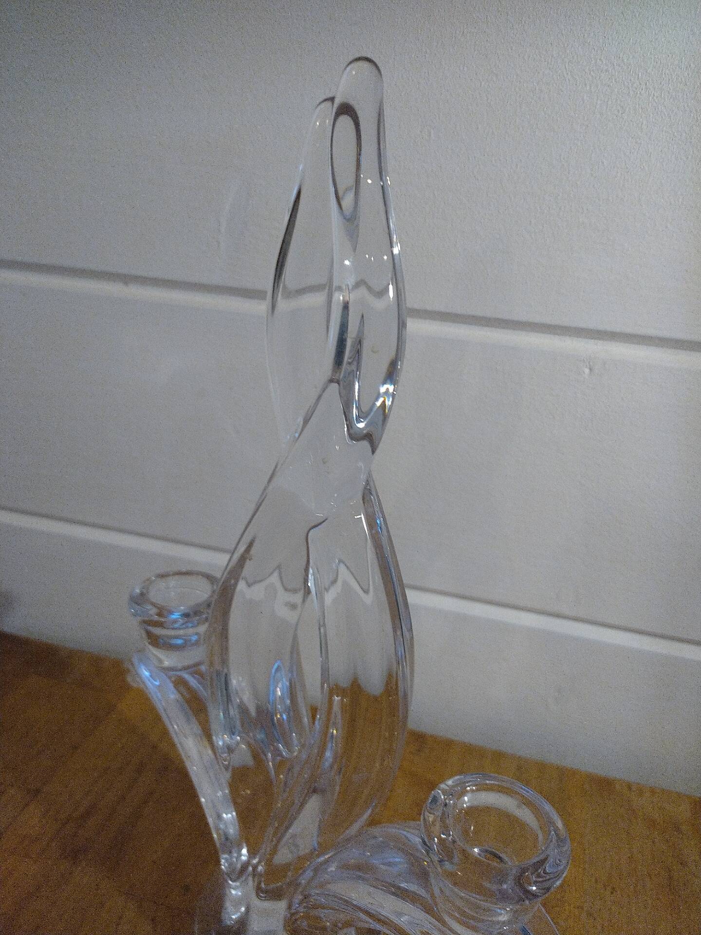 4 crystal lily candle holders from Vannes le Châtel.