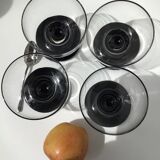 4 ice black standing cups or fruit salad
